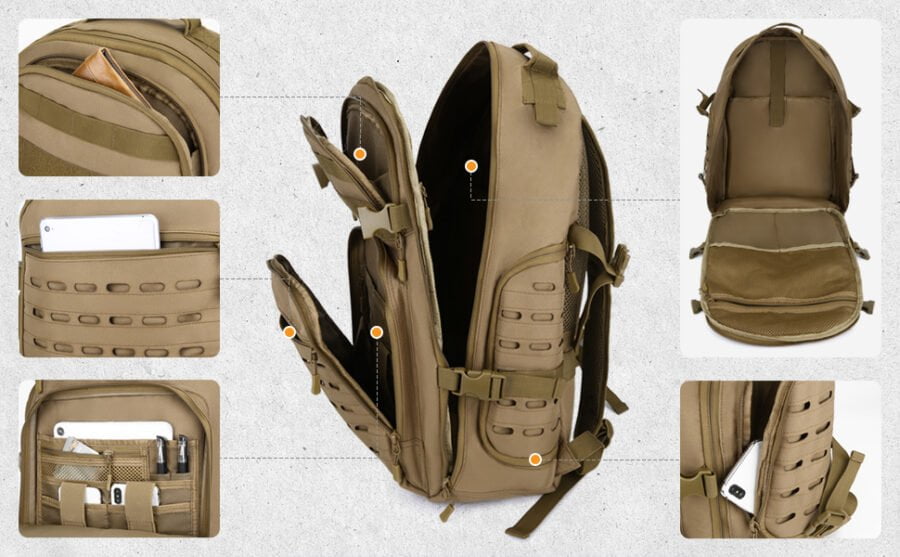 huntvp 40l mochila tactica de nylon bolsa de asalto estilo militar bolsa impermeable para caza viajar outdoor las actividades aire libre senderismo scaled