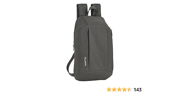 mini mochila bolsillo vertical safta gris humo