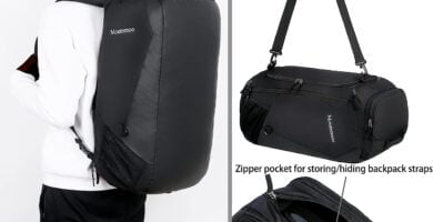 mochila de viaje con compartimento para zapatos resistente al agua con correas para los hombros para hombres y mujeres