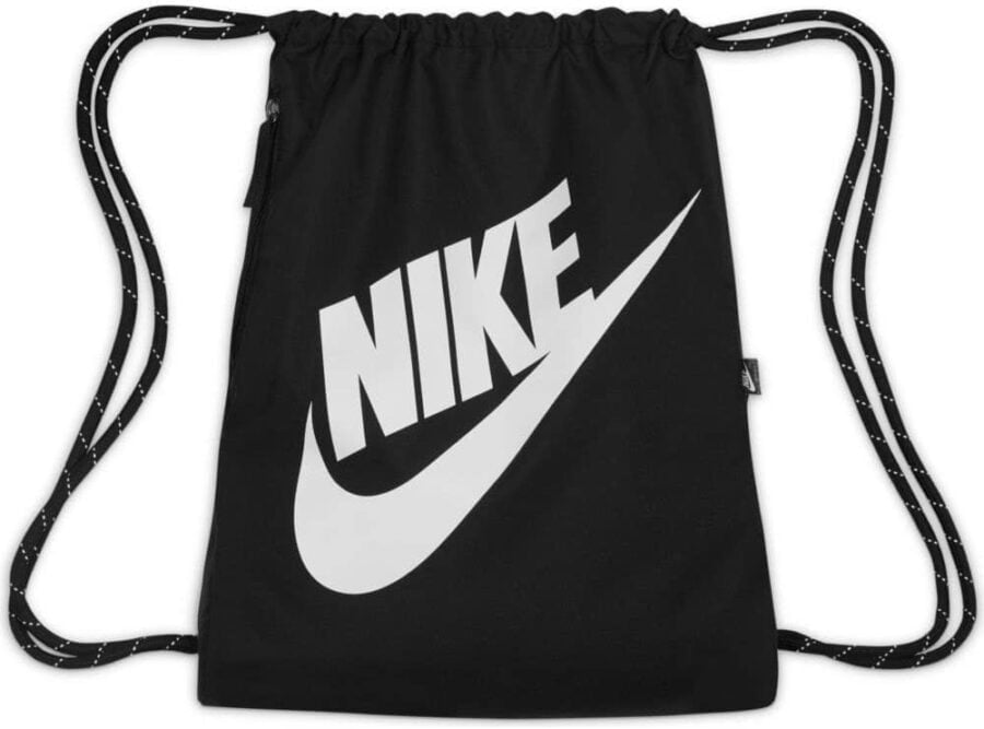 nike gymsack heritage drawstring negro blanco scaled