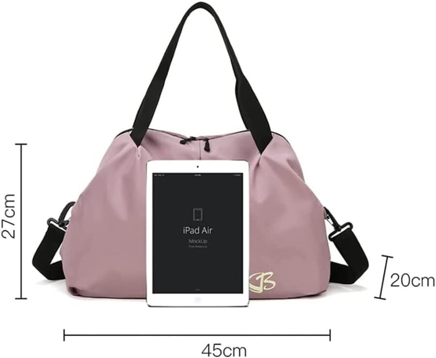 vllcsla bolsa deportiva con bolsillo para mojado para mujer bolsa de viaje impermeable y resistente al desgarro practica bolsa de mano para el fin de semana bolso bandolera rosa oscuro scaled