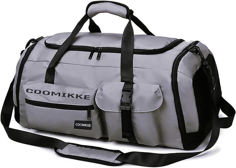 bolsa deporte bolsa gimnasio de viaje 40l 65l impermeable bolsos deportivos con mochila funcion y compartimento para zapatos fin de semana travel duffle bag para hombre y mujer negro